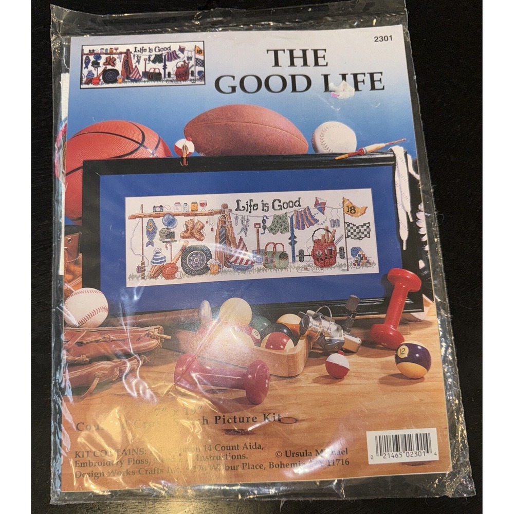 Design Works Counted Cross Stitch Kit LIFE IS GOOD - SEALED 7x19